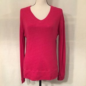 Sundry pink long sleeve v-neck double layer top